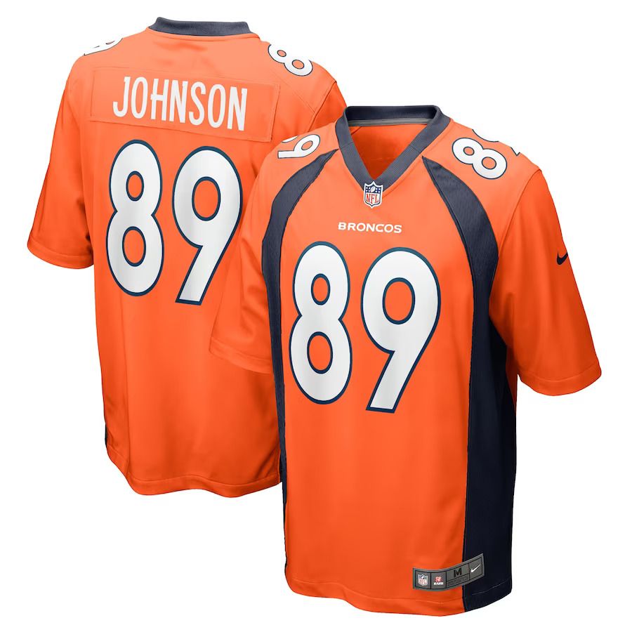 Men Denver Broncos #89 Brandon Johnson Nike Orange Game Player NFL Jersey